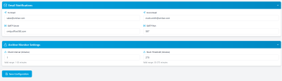  System Config - Email & Monitor Settings 
