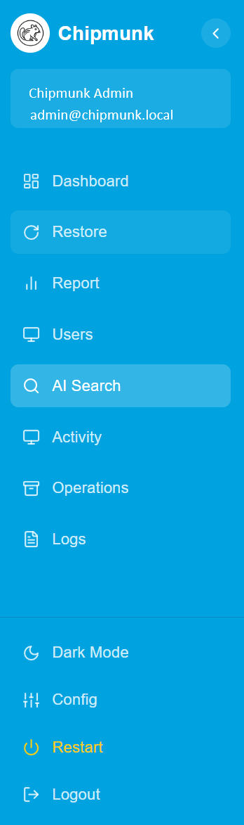 Chipmunk Main Navigation Menu