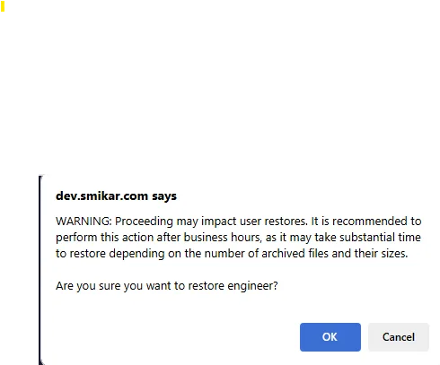 Squirrel restore site prompt