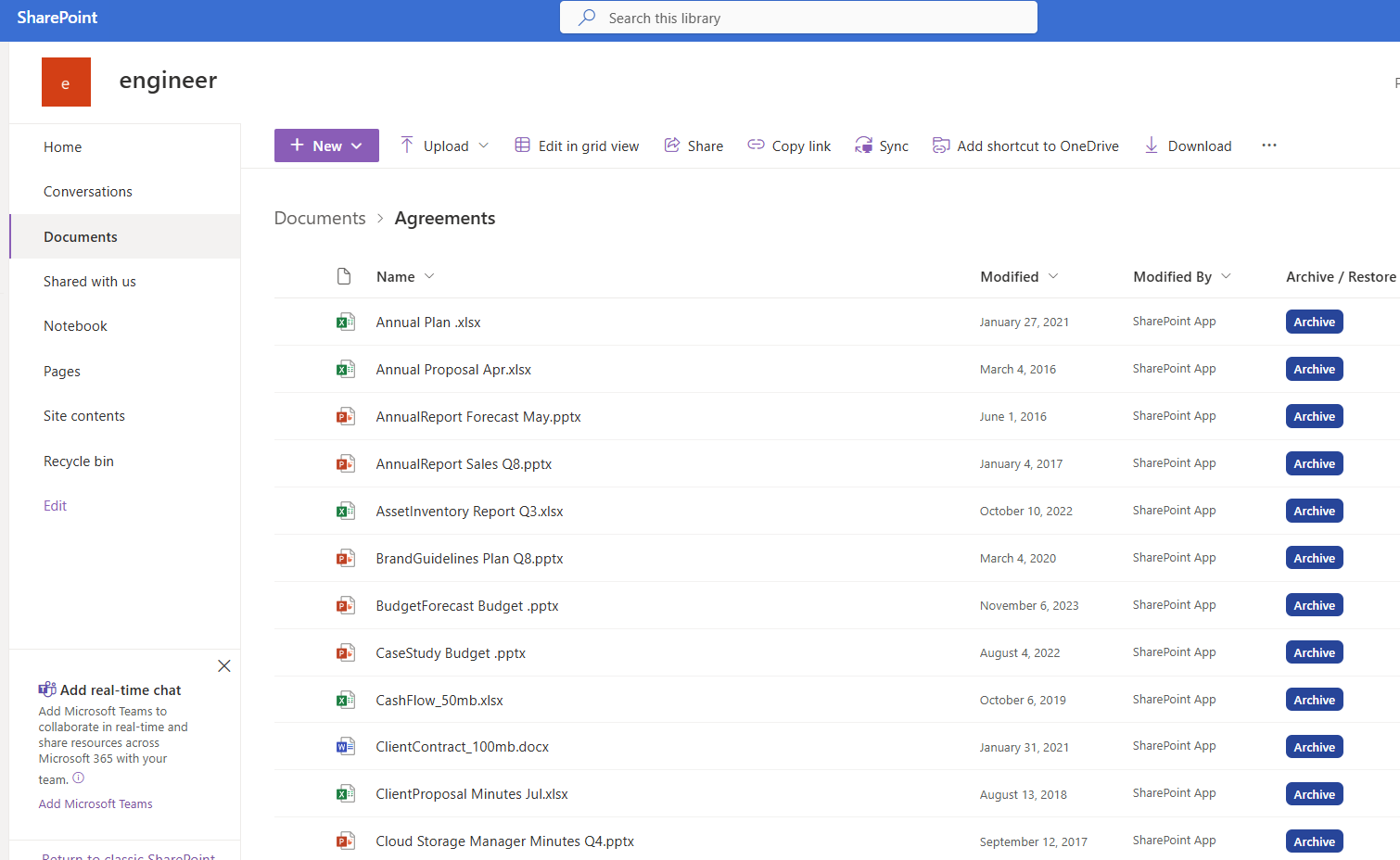 Squirrel sharepoint ui documents