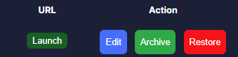 Squirrel site settings buttons